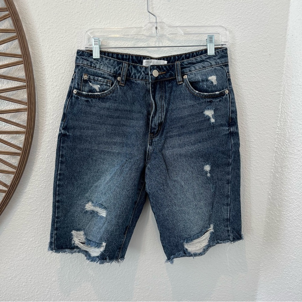 Distressed Denim Shorts